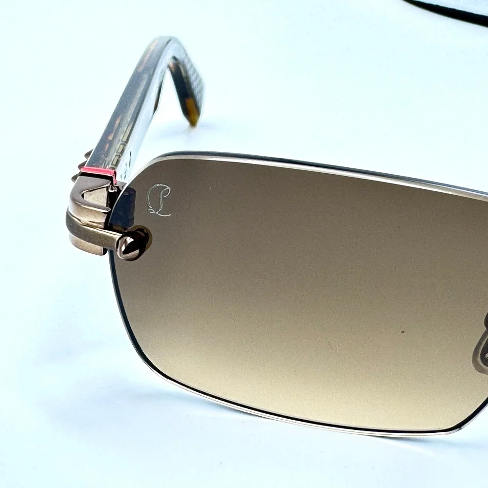 Christian Louboutin Sunglasses Greggo LB0041 36F Bronze Rimless Frame 56-16-145